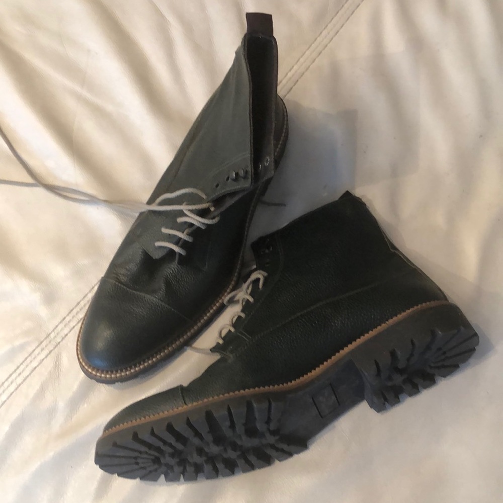 Dark Green Leather Boots